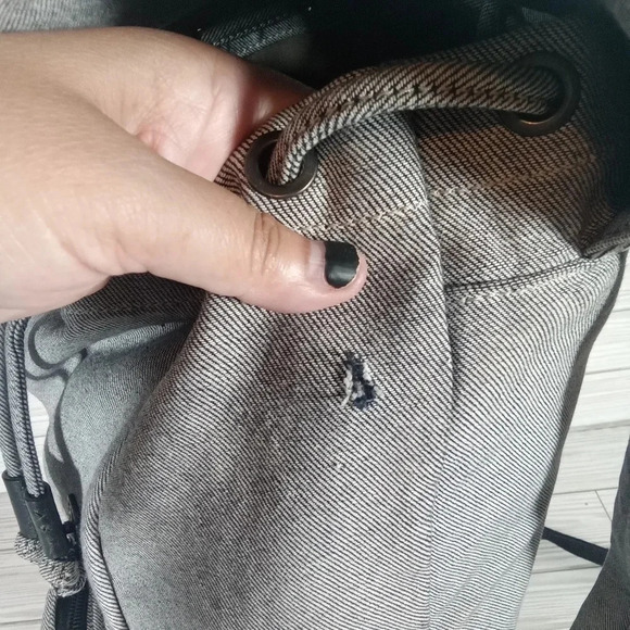 Everlane the twill snap backpack Grey School College Casual Womens - Picture 4 of 8